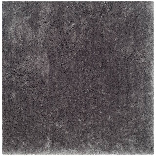SAFAVIEH Handmade Arctic Shag Guenevere 3-inch Extra Thick Rug - 5' x 5' Square - Grey