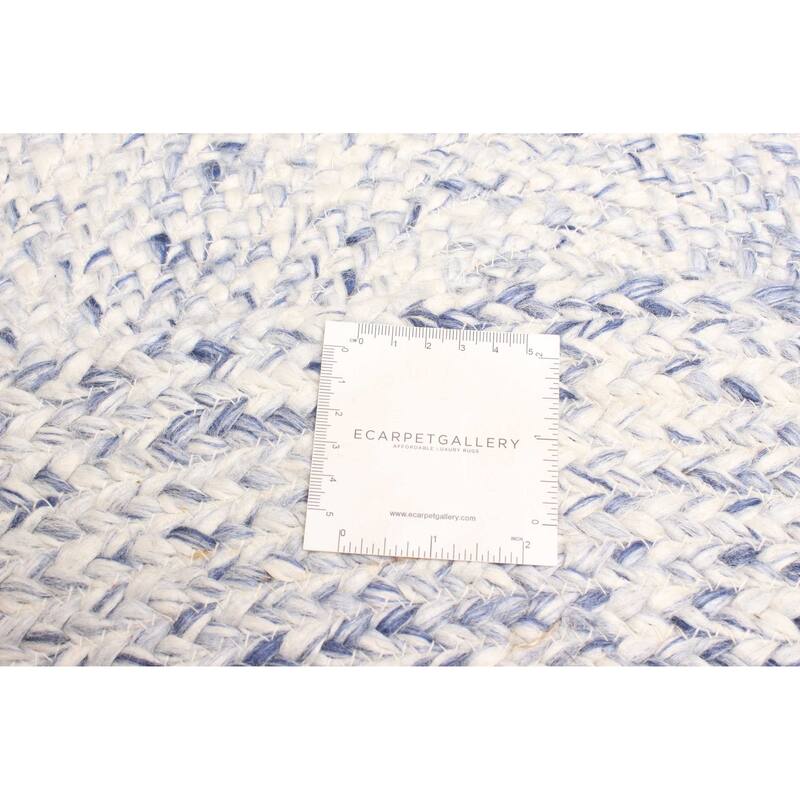 ECARPETGALLERY Braid weave Sienna Ivory Wool Rug - 3'5 x 3'5