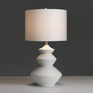 Fulham 3-Way Ceramic Table Lamp with Drum Shade - 25 in. H