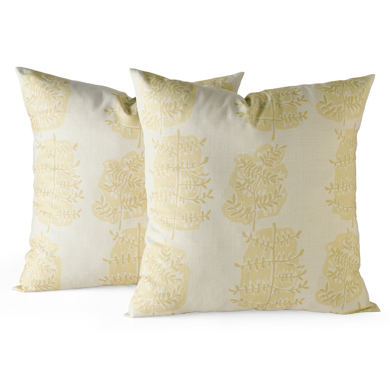 Exclusive Fabrics Printed Cotton Throw Pillow Covers 18 X 18 - Textured Decorative Pillow Covers (Set of 2)
