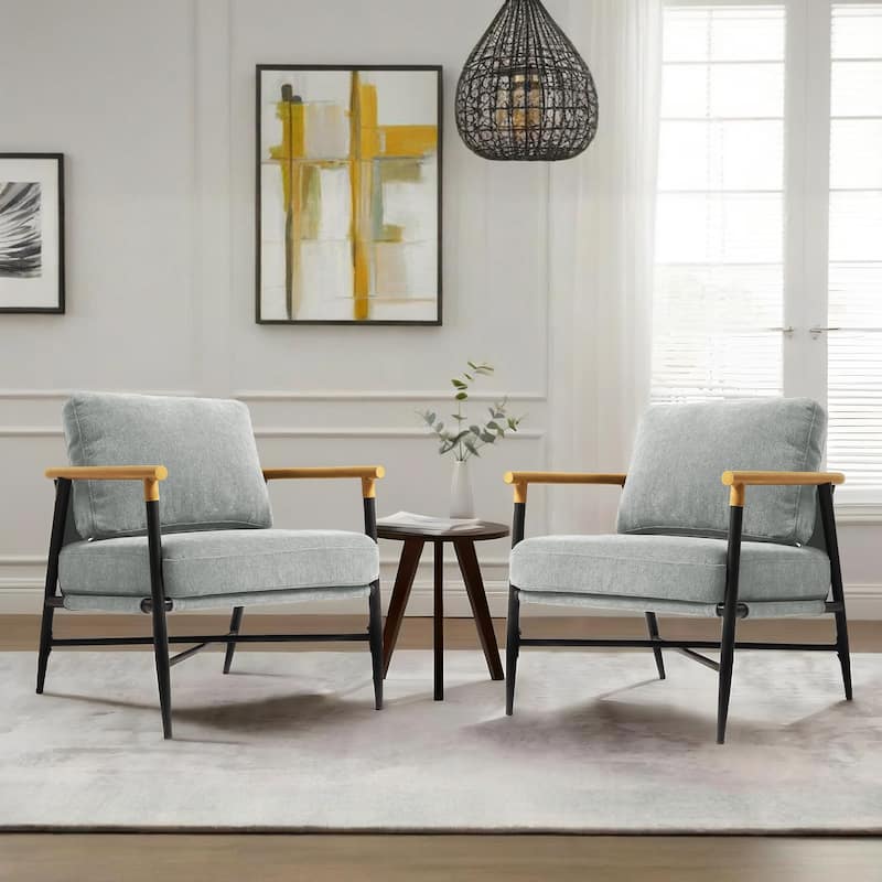 2 Set Upholstered Accent chair Club Chair for Living Room