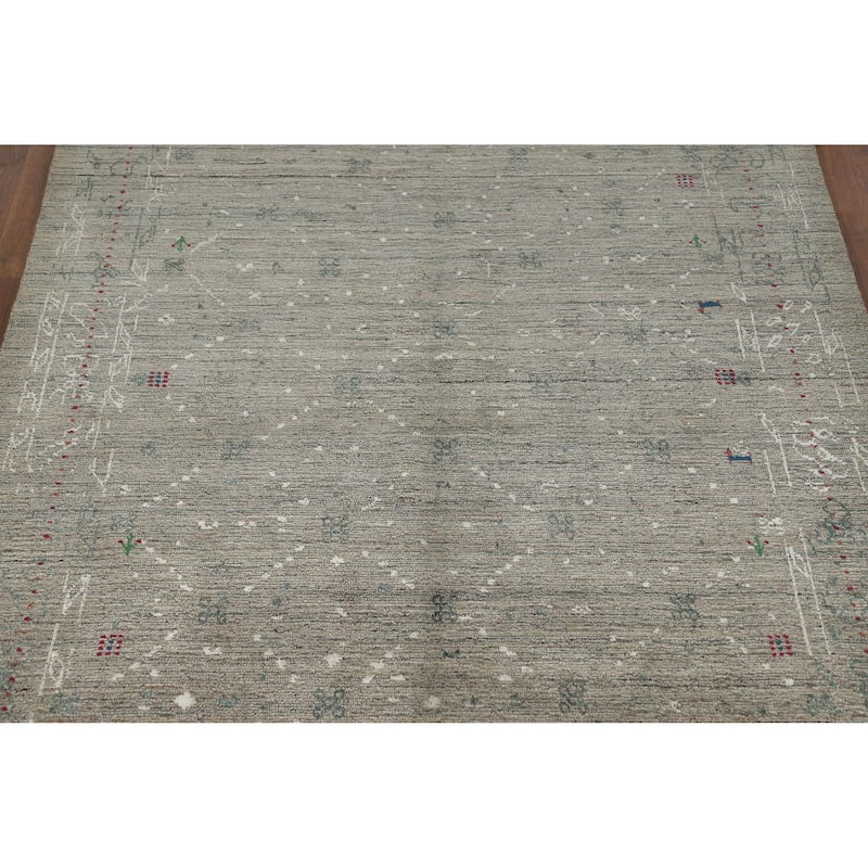 Tribal Gabbeh Indian Area Rug Handmade Wool Carpet - 5'6" x 7'7"