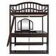 preview thumbnail 11 of 52, Full Wooden Loft Bed with Tri-fold Mirror, Solid Wood Bed with Open Frame Desk Shelves