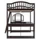 preview thumbnail 11 of 13, Full Wooden Loft Bed with U-shaped Desk, Storage & Tri-fold Mirror, Espresso