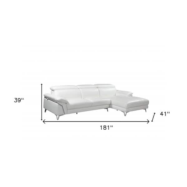 White Leather Living Room Cream Leather Chaise Lounge Coronelli Collezioni Monte Carlo Italian Modern White Leather Right  Facing Chaise Sectional Sofa At Futonland