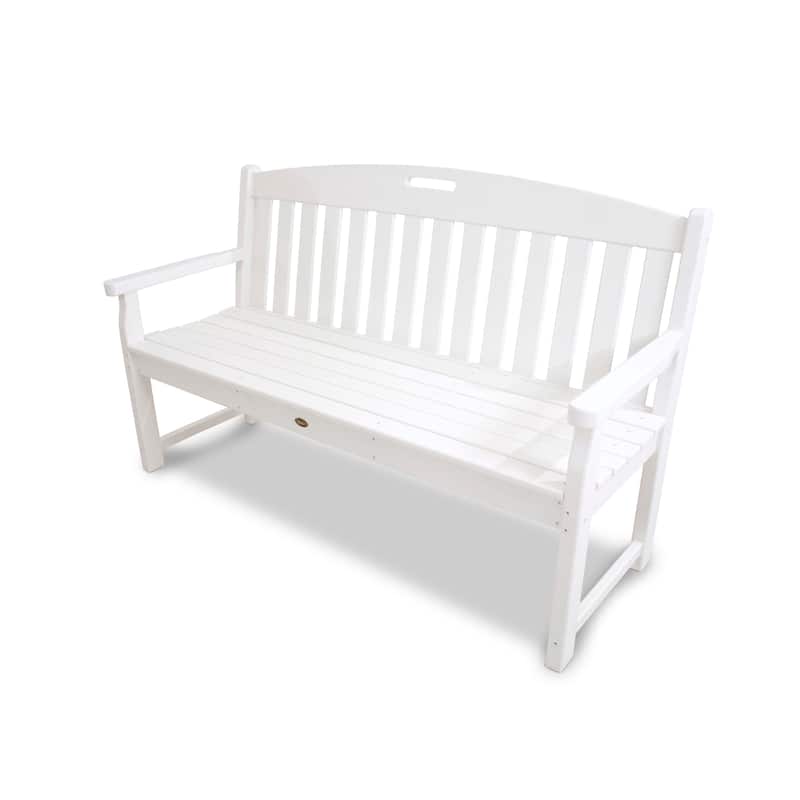 Polywood Trex Outdoor Furniture Yacht Club 60-inch Bench - Classic White