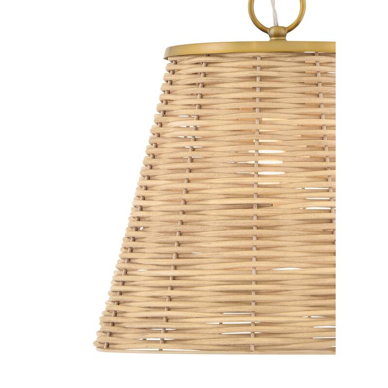 Lark 83217 Brynn 1 Light 14" Wide Pendant with Rattan Shade