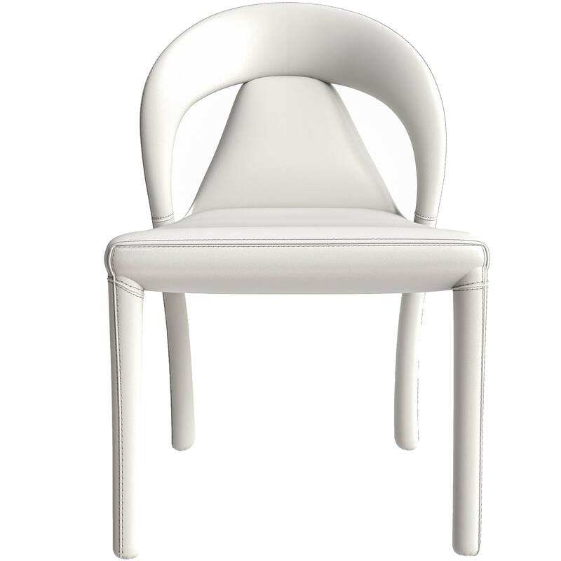 Leather Dining Chairs with Metal Legs Open-Back Design Solace Series Set of 2
