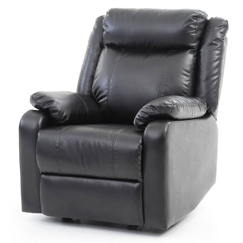 Reclining Upholstered Accent Chair with Padded Arms - 40" - Black