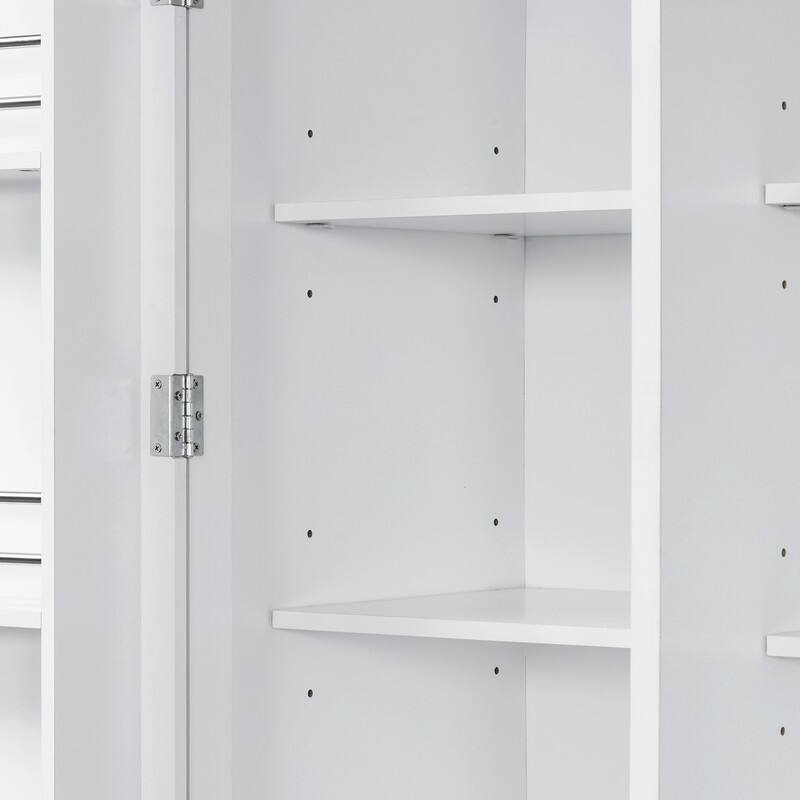 Farmhouse 74.8"Tall Freestanding Kitchen Pantry with Door Shelves,Adjustable Shelves, Pull-out Trays and Drawers