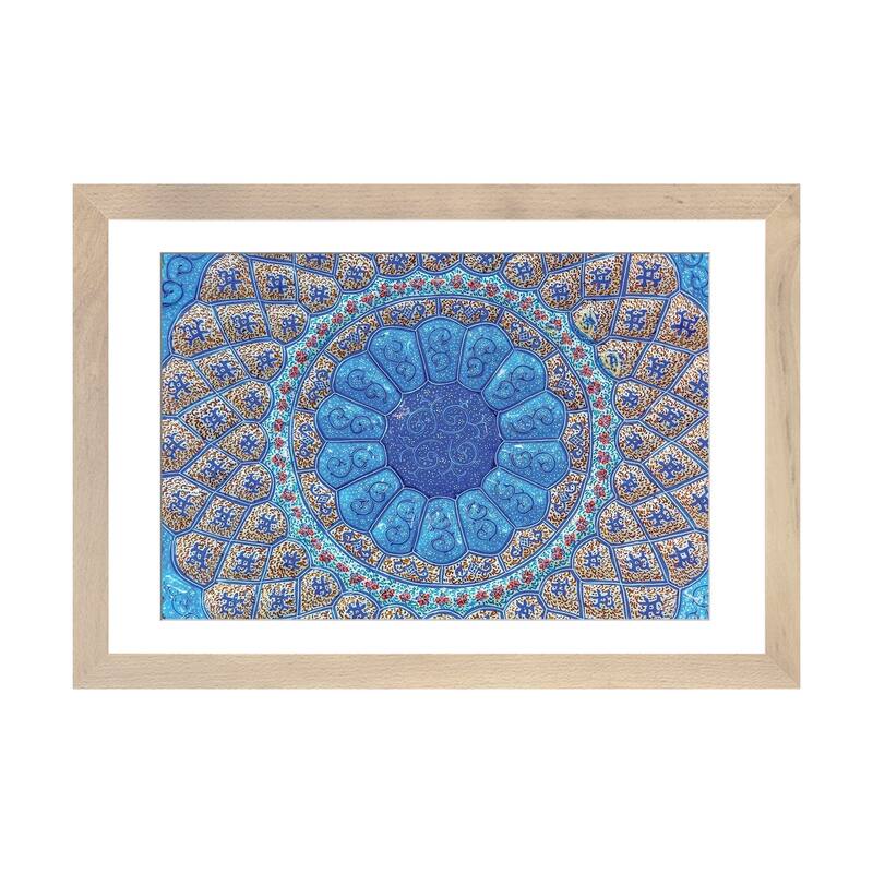 iCanvas "Ancient Arab Islamic Designs. Blue Pottery, Madaba, Jordan" by William Perry - Natural - 24x32x1