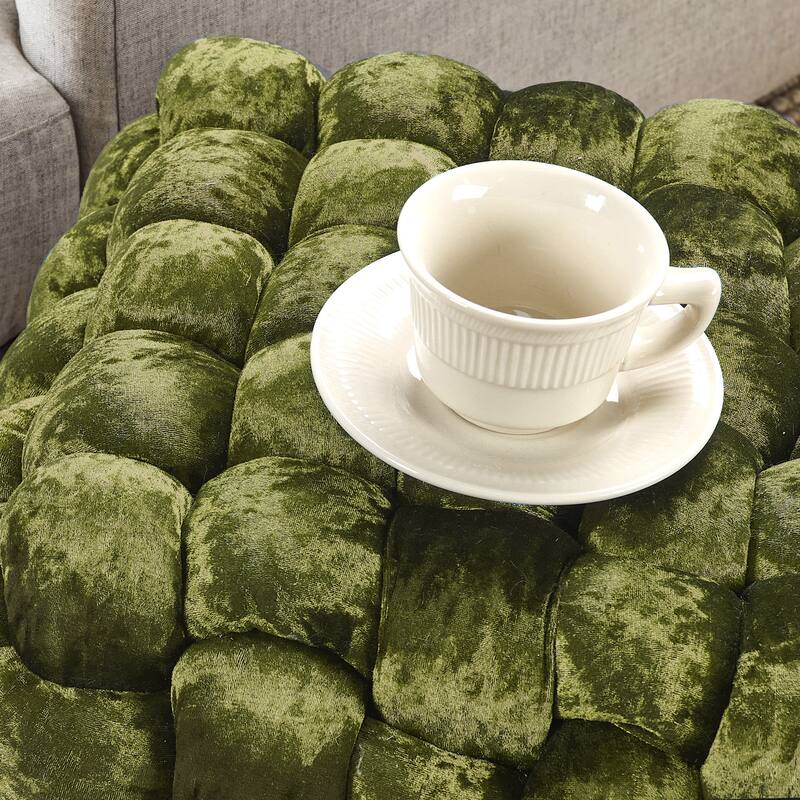 Home Soft Things Crushed Velvet Pouf Stool Ottoman