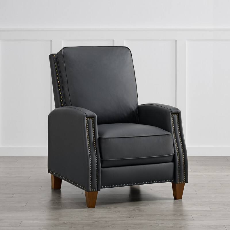 Spruce & Spring Alston Push Back Recliner Chair with Nailhead Trims for Living Room