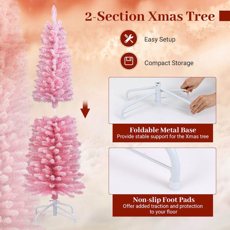 Costway 5/6 FT Artificial Christmas Tree with 328/460 Branch Tips & - See Details