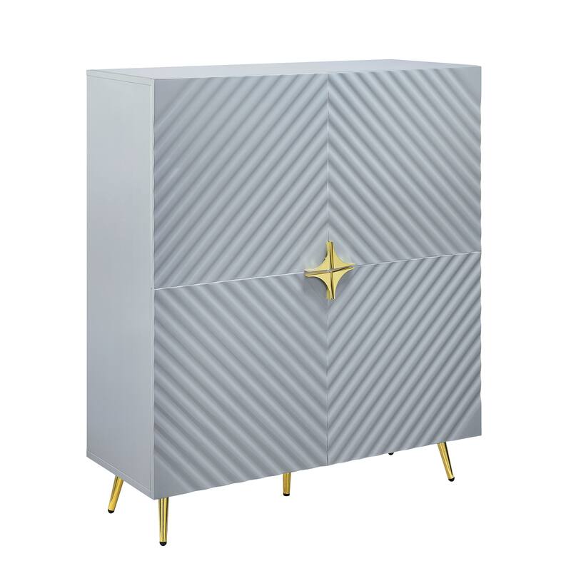 Modern Glossy Accent Cabinet with Stylish Design for Home Enhancement