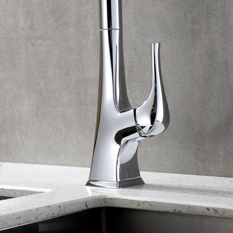 Luxier KTS20 Single Handle Pull Down Sprayer Kitchen Faucet