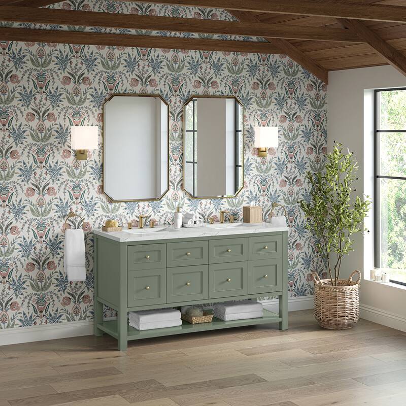 Breckenridge 60" Double Vanity, Smokey Celadon - 60D