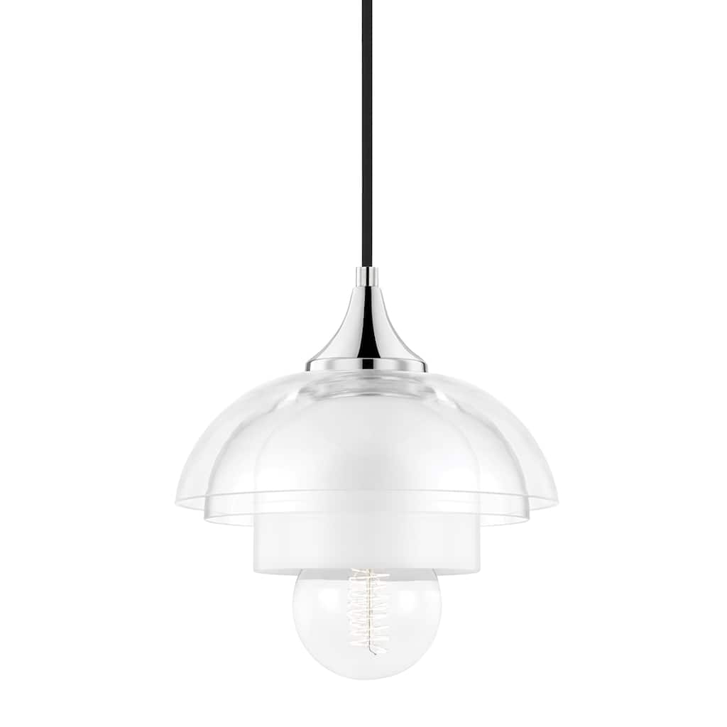 Mitzi by Hudson Valley Ruby 1-Light Pendant with Clear and Opal Glass