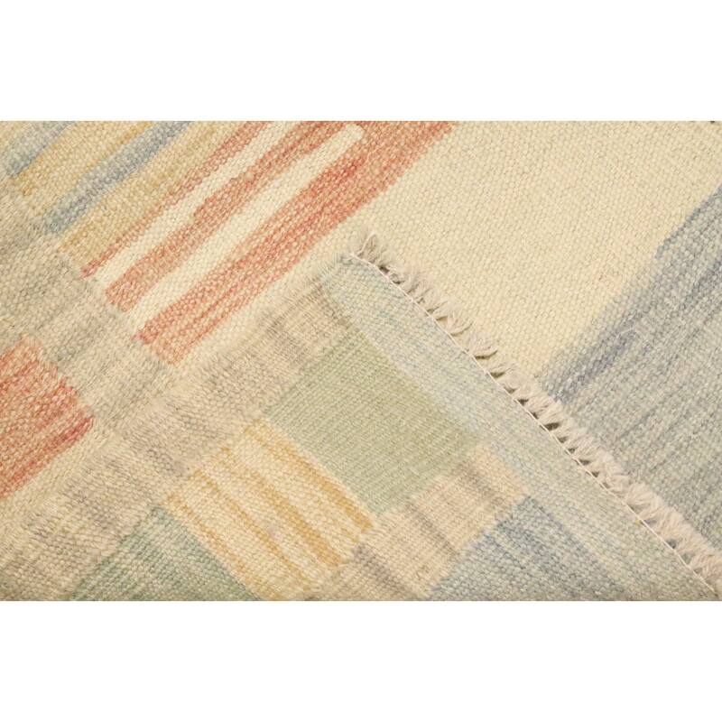 Hand Woven Oriental 100% Wool Carpet Southwestern Tribal Multi-Colored Kilim Area Rug - 4' 8'' X 3' 3''