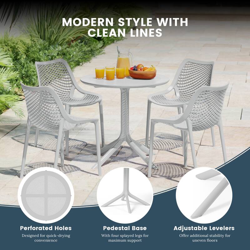 Frond and Form 31.5 Inch Outdoor Round Dining Table