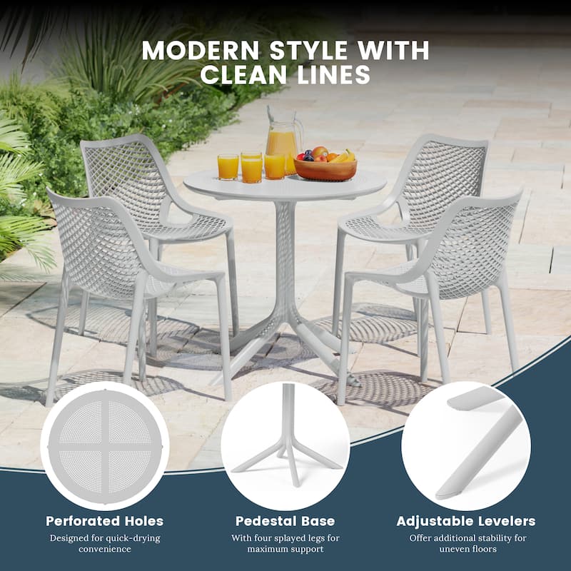 Frond and Form 4-Person Outdoor Round Dining Set