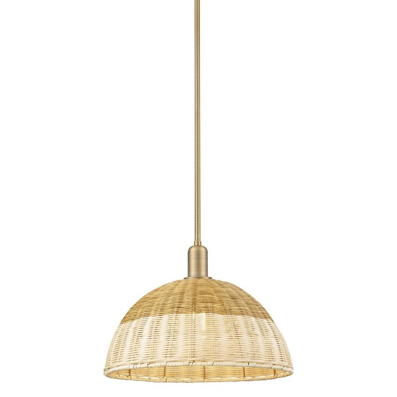 Innovations Lighting 716-1S-16-16 Natural Ballston Dome Pendant - Brushed Brass / Natural
