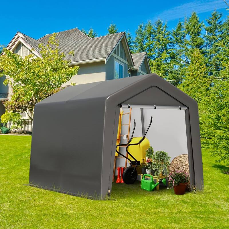 Portable Shed, Outdoor Storage Shelter, Heavy Duty Waterproof Storage Tent Sheds with Roll-up Zipper Door