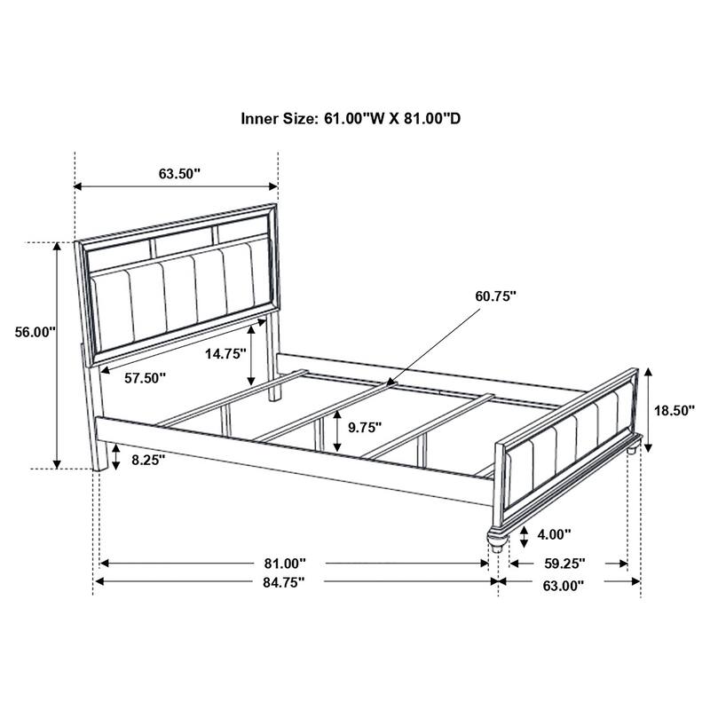 Barzini 4-piece Bedroom Set with Upholstered Headboard