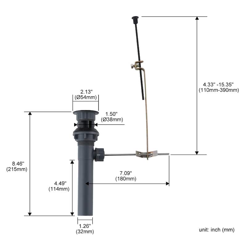 WOWOW Lift Rod Drain Assembly