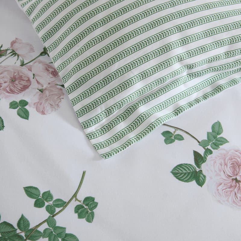 Martha Stewart Tea Rose Cotton Reversible Pink Duvet Cover Set