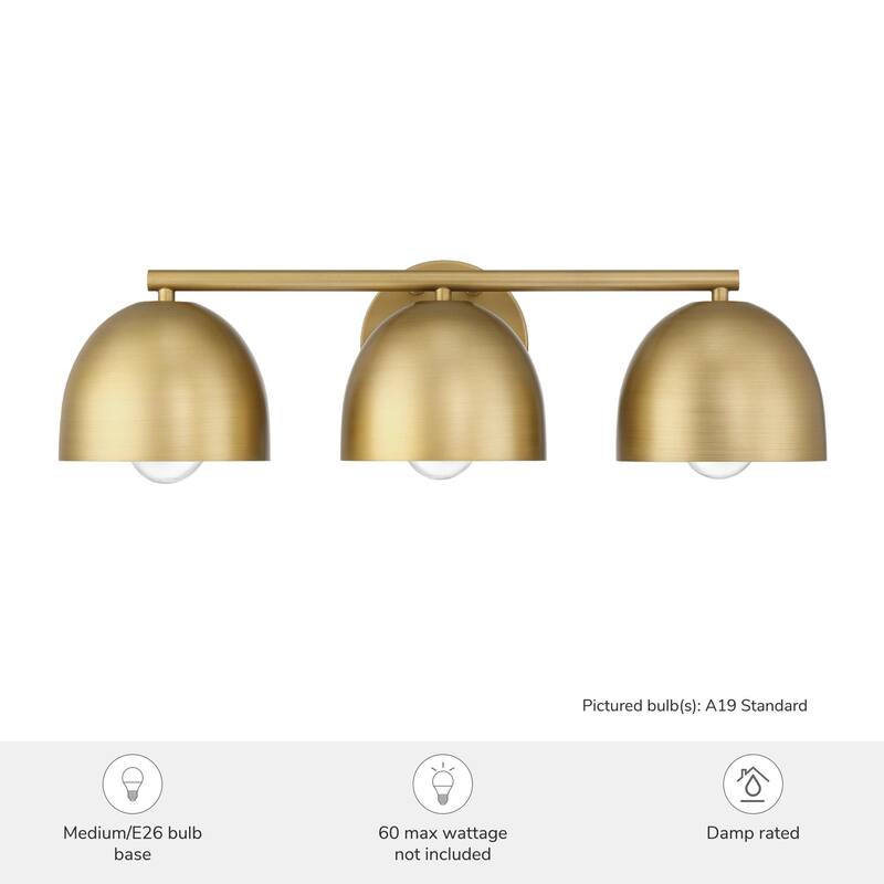 Hunter Erling 3-Light Bathroom Vanity Wall Light - Modern, Contemporary, Transitional