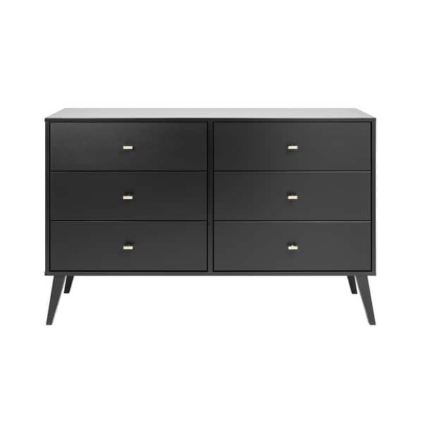 prepac milo mid century modern 6 drawer double dresser Prepac Milo Solid Wood Modern Chest, Mid-Century Design, 6-Drawer Double Dresser, White