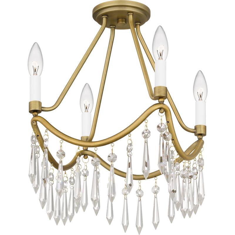 Airedale 4-Light Aged Brass Semi-Flush Mount Light