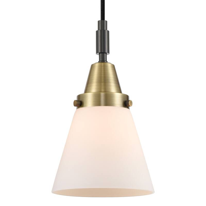 Innovations Lighting 447-1P-G61 Cone 6" Wide Mini Pendant with Matte - Black Antique Brass
