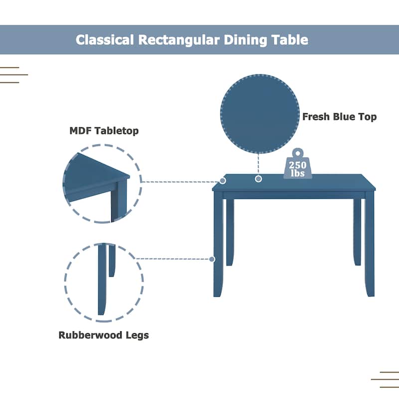 Dining Table Set Kitchen Rectangular Table and 4 Chairs for Kitchen