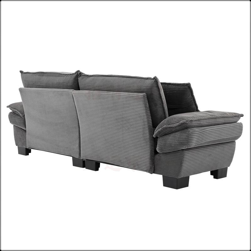 Corduroy Sofa Sleeper with Pillows