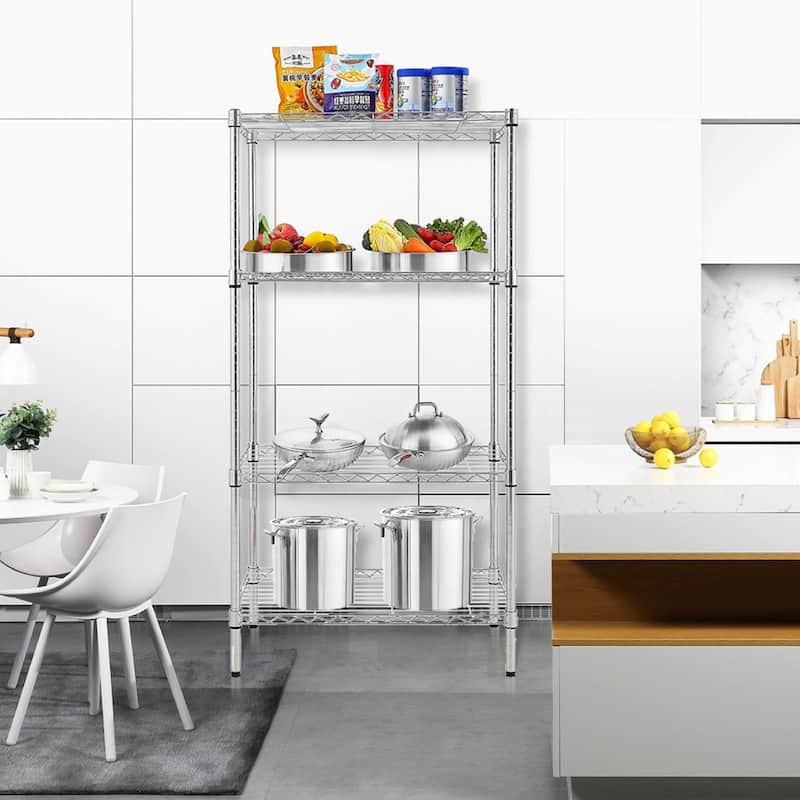 4-Shelf Adjustable Wire Shelving Unit