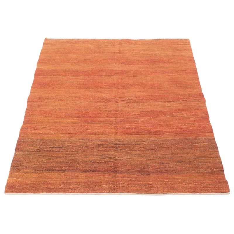ECARPETGALLERY Flat-Weave Natural Copper Wool Tapestry Kilim - 5'1 x 6'10