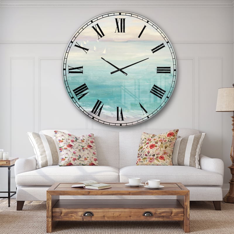 Designart 'From the Shore' Traditional Large Wall CLock