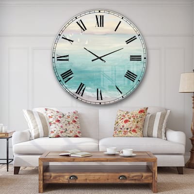 Designart 'From the Shore' Traditional Large Wall CLock