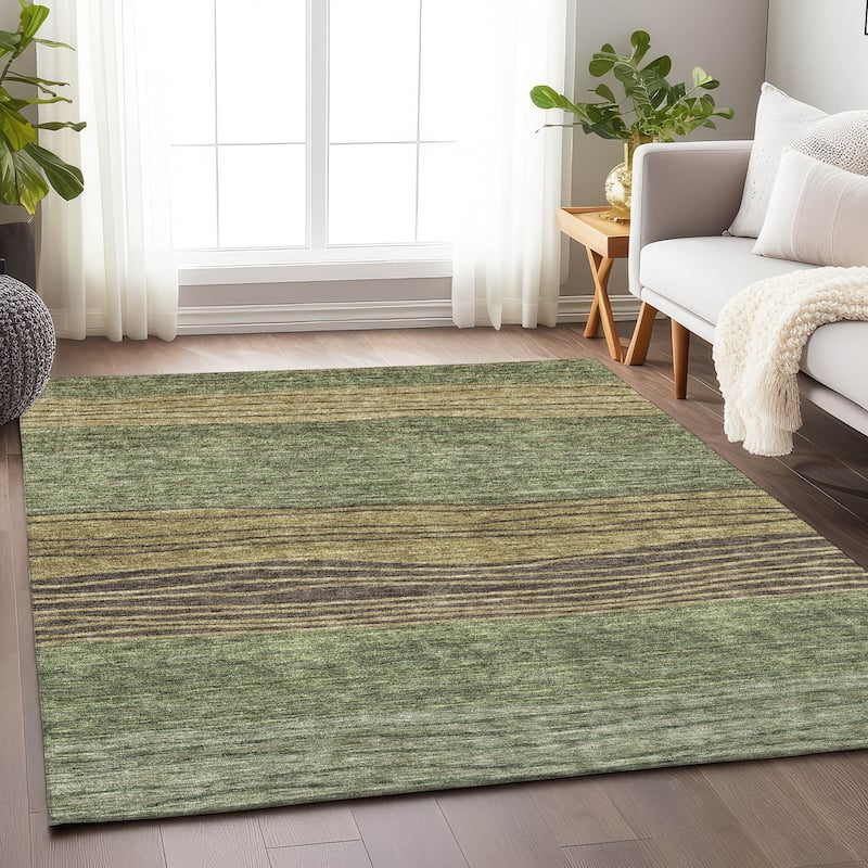 Premium Washable Super Soft Modern Ombre Mayfield Rug - Olive - 10' x 14' - Rectangle