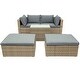 preview thumbnail 8 of 21, Outdoor Patio Furniture Set, 5-Piece Wicker Rattan Sectional Sofa Set