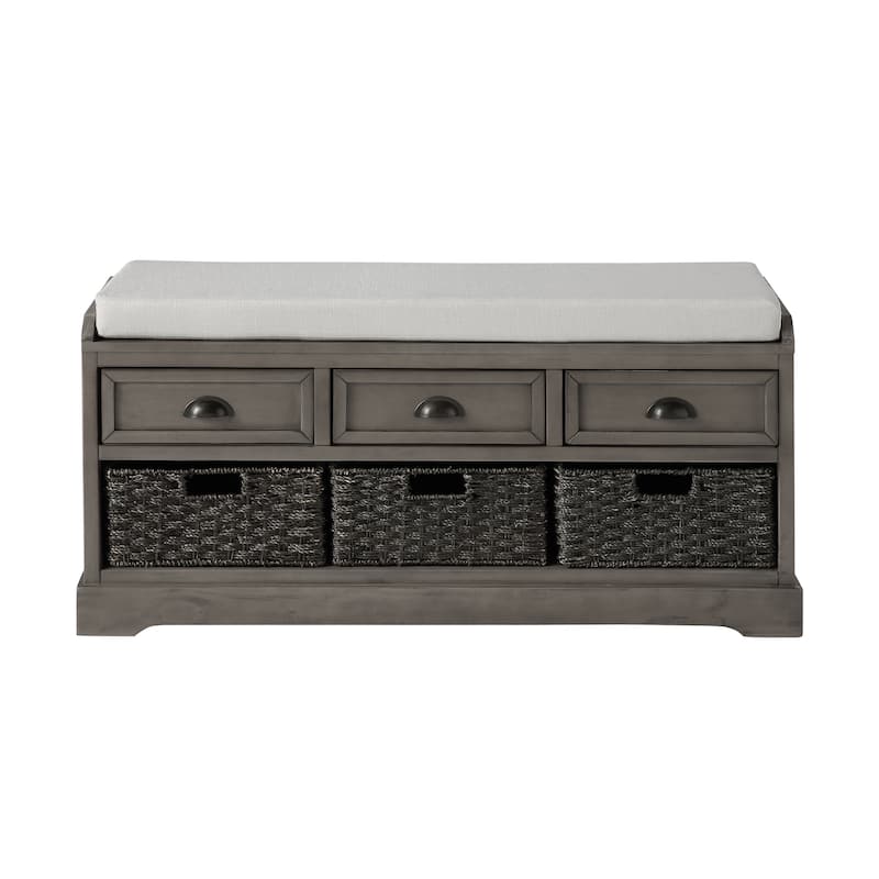homes collection wood storage bench