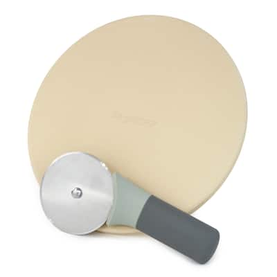 BergHOFF Leo 9" Small Pizza Stone with Pizza Cutter Set