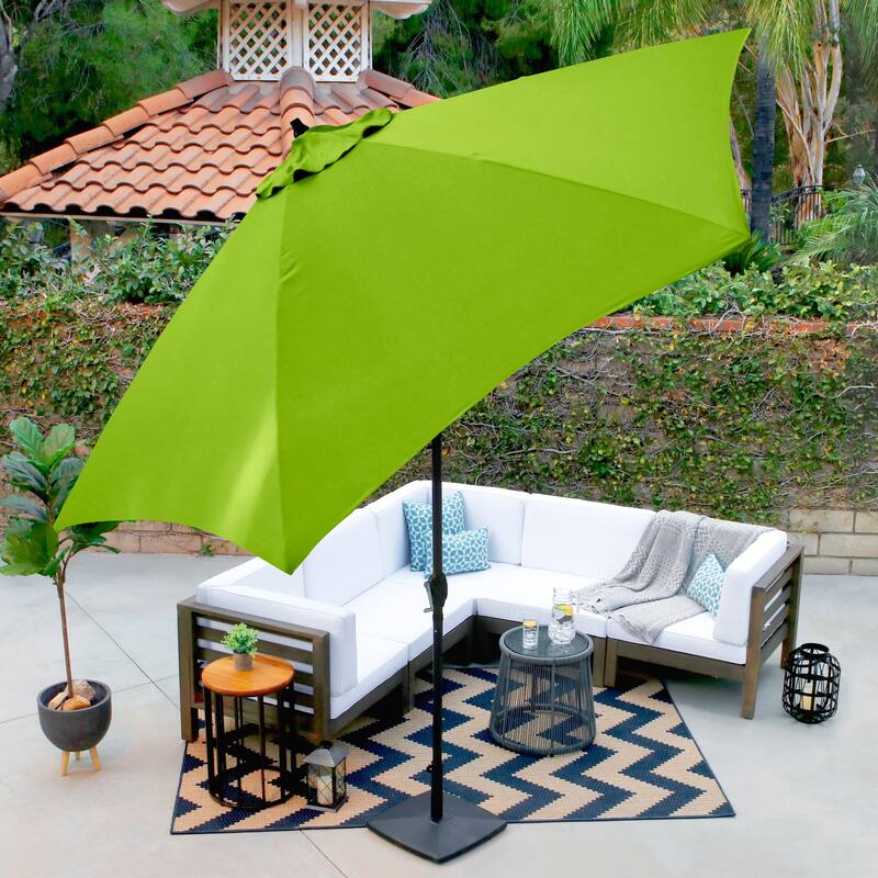 Astella Aluminum 11ft Crank Open Push Button Tilt Outdoor Patio Umbrella