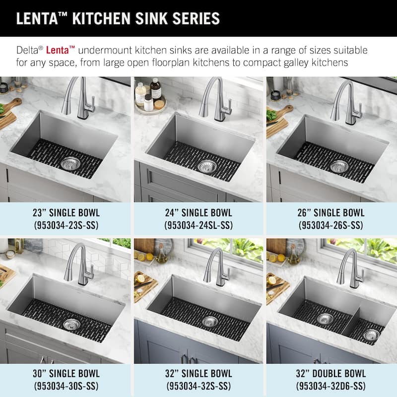Delta 953034-32S Lenta 32” Undermount 16 Gauge Stainless Steel Single