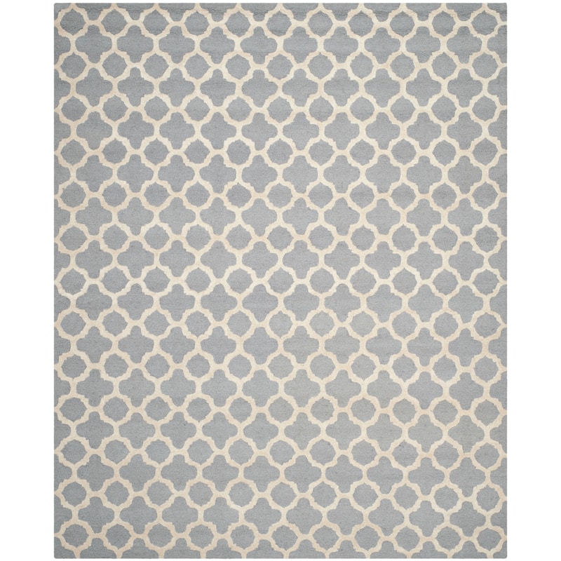 SAFAVIEH Handmade Cambridge Touria Modern Moroccan Wool Rug - 11' x 15' - Silver/Ivory