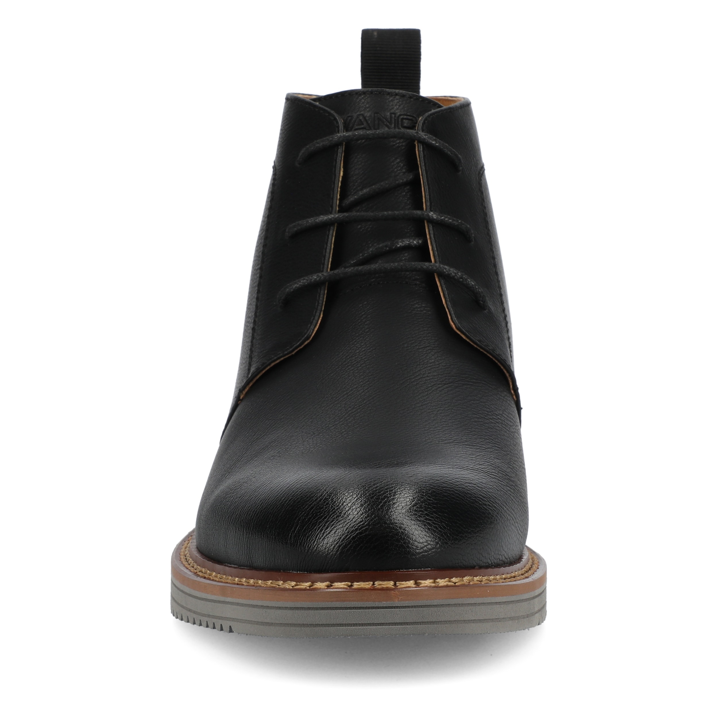 Men\'s Black Leather & Herringbone Chukka Boots with Side Zip Polar Fox Men main image 3