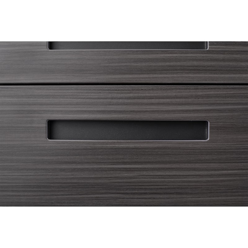 Modern Mobile File Cabinet, Minimalist Style Multifunctional Storage Cabinet with 3 Drawers and Lock, for Home Office, Black