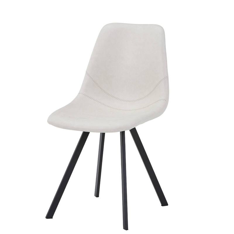 Markley Modern Ergonomic Leather Dining Chair with Black Steel Legs, Scratch-Resistant & Comfortable Kitchen Chair